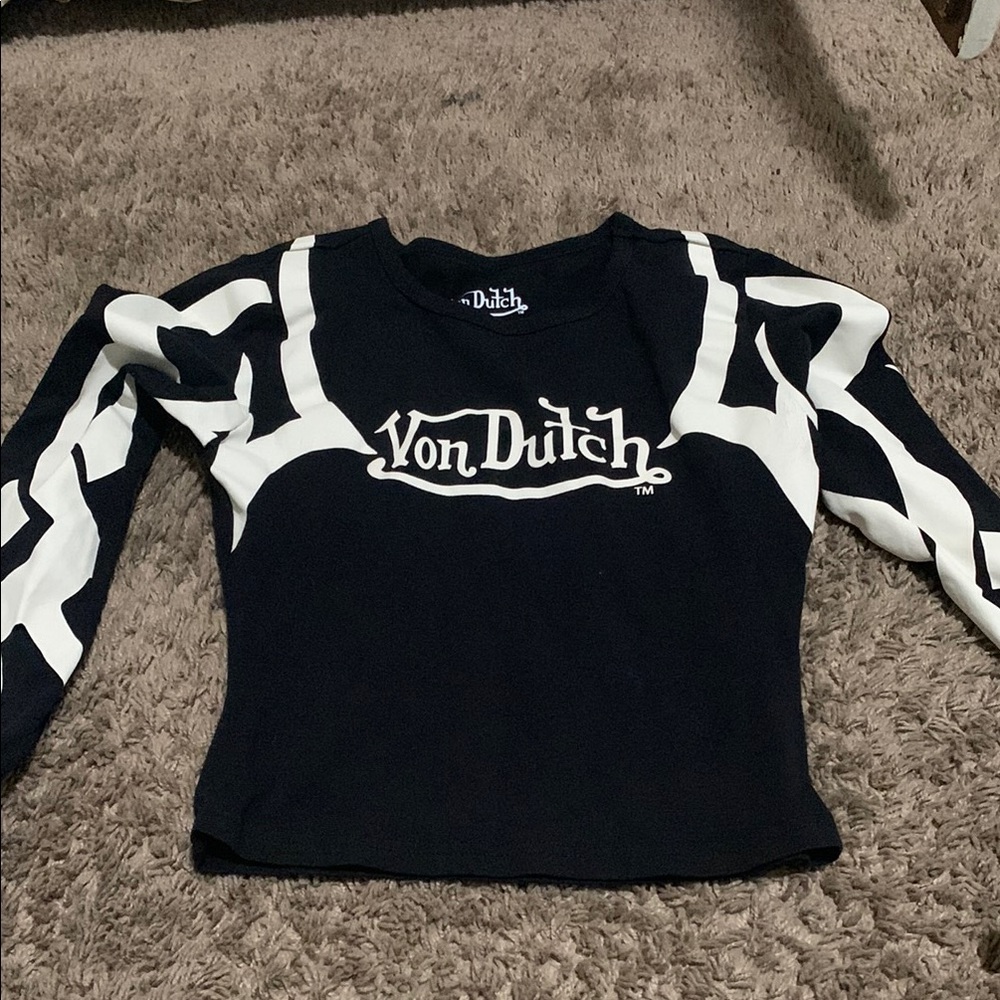 Von Dutch Black and White Graphic Long Sleeve
